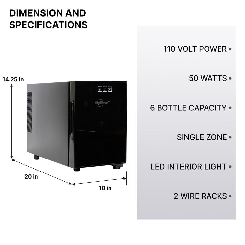 Koolatron 6 Bottle Wine Cooler Black 065 cu ft