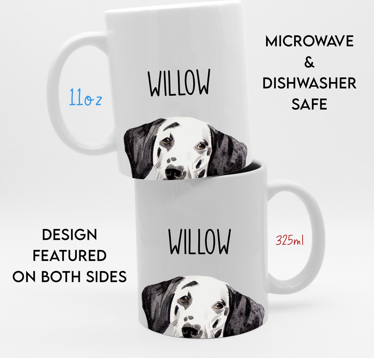 904 Custom Personalized Love Like a Dog Double Sided Coffee Mug， 11-oz