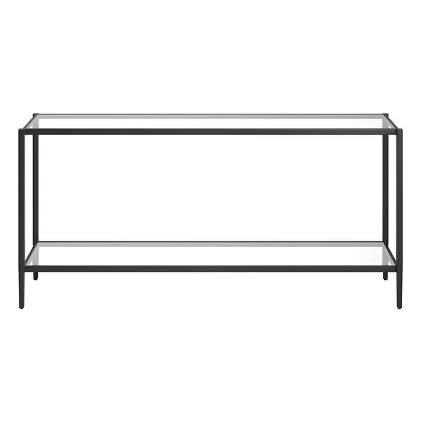 Hera 64'' Wide Rectangular Console Table with Glass Shelf