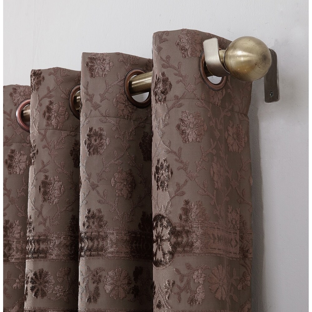 Sun Zero Elidah Velvet Medallion Blackout Grommet Curtain Panel  Single Panel
