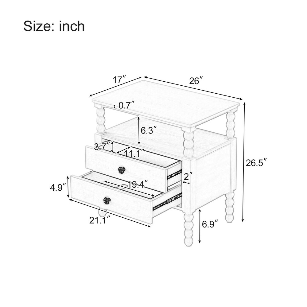 3 Pieces Bedroom Sets Full Size Bed with 2 Nightstands