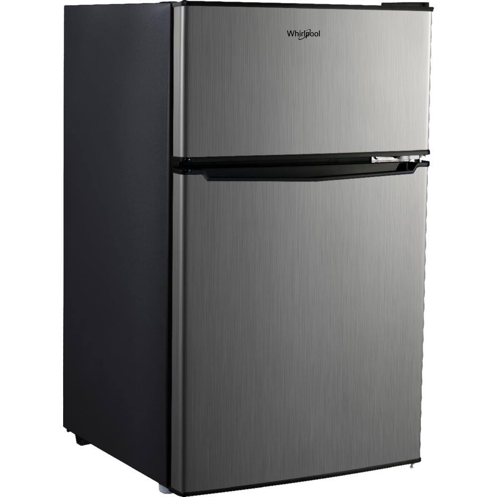 Whirlpool 3.1 cu. ft. Mini Fridge in Stainless Steel with Dual Door True Freezer WHR31TS4E