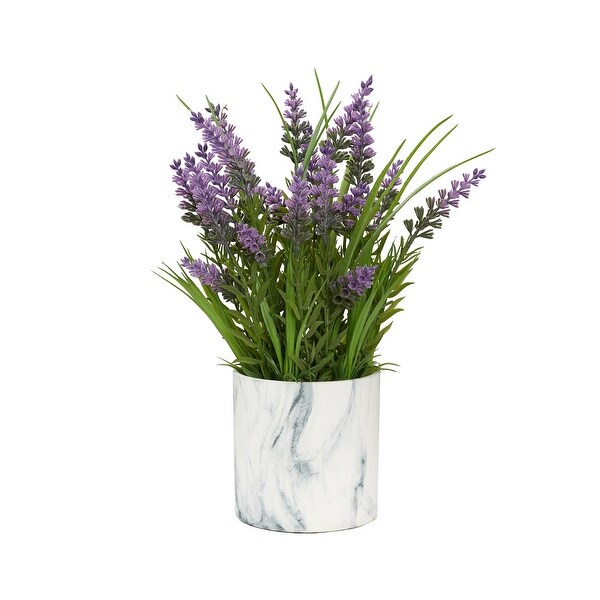 Lavender in Marbled Ceramic Pot