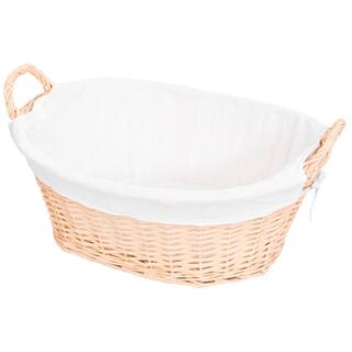 Vintiquewise Willow Laundry Hamper Basket with Liner and Side Handles QI003689