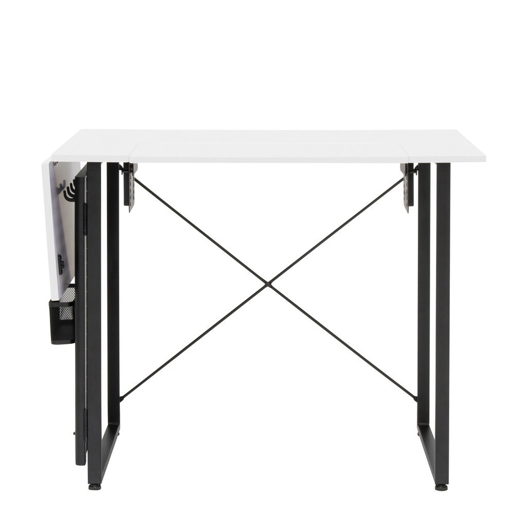 Sew Ready Pivot Sewing Table with Storage Panel and Adjustable Platform