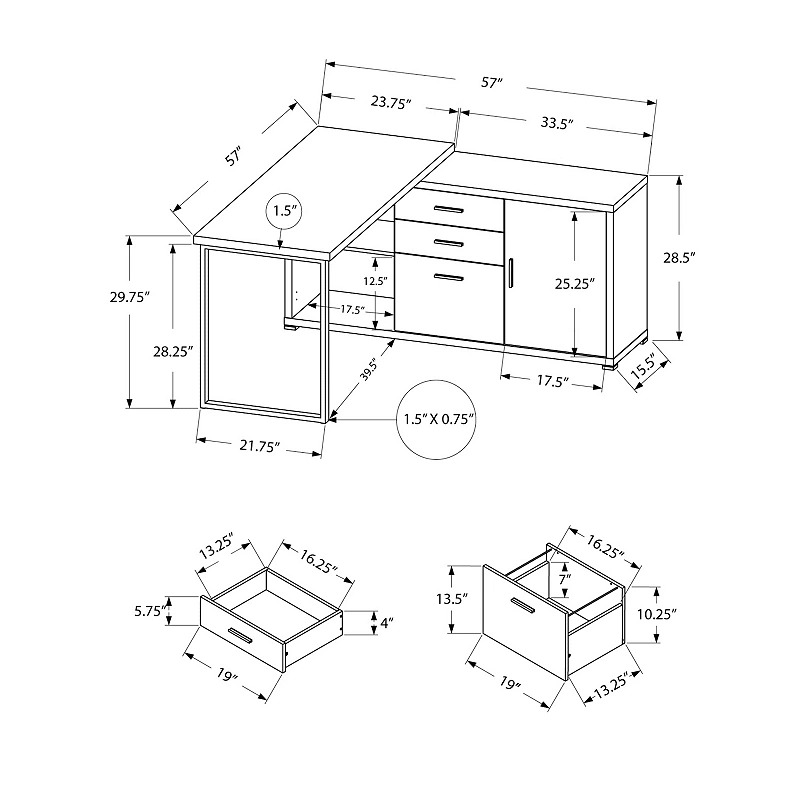 Monarch L-Shape Modern Computer Desk