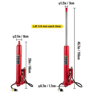 VEVOR 8-Ton 17363 lbs. Hydraulic Long Ram Jack Manual Engine Lift Hoist with Single Piston Pump Base Handle for Garage Shop ZGQDYYQJDHS8TS6KBV0