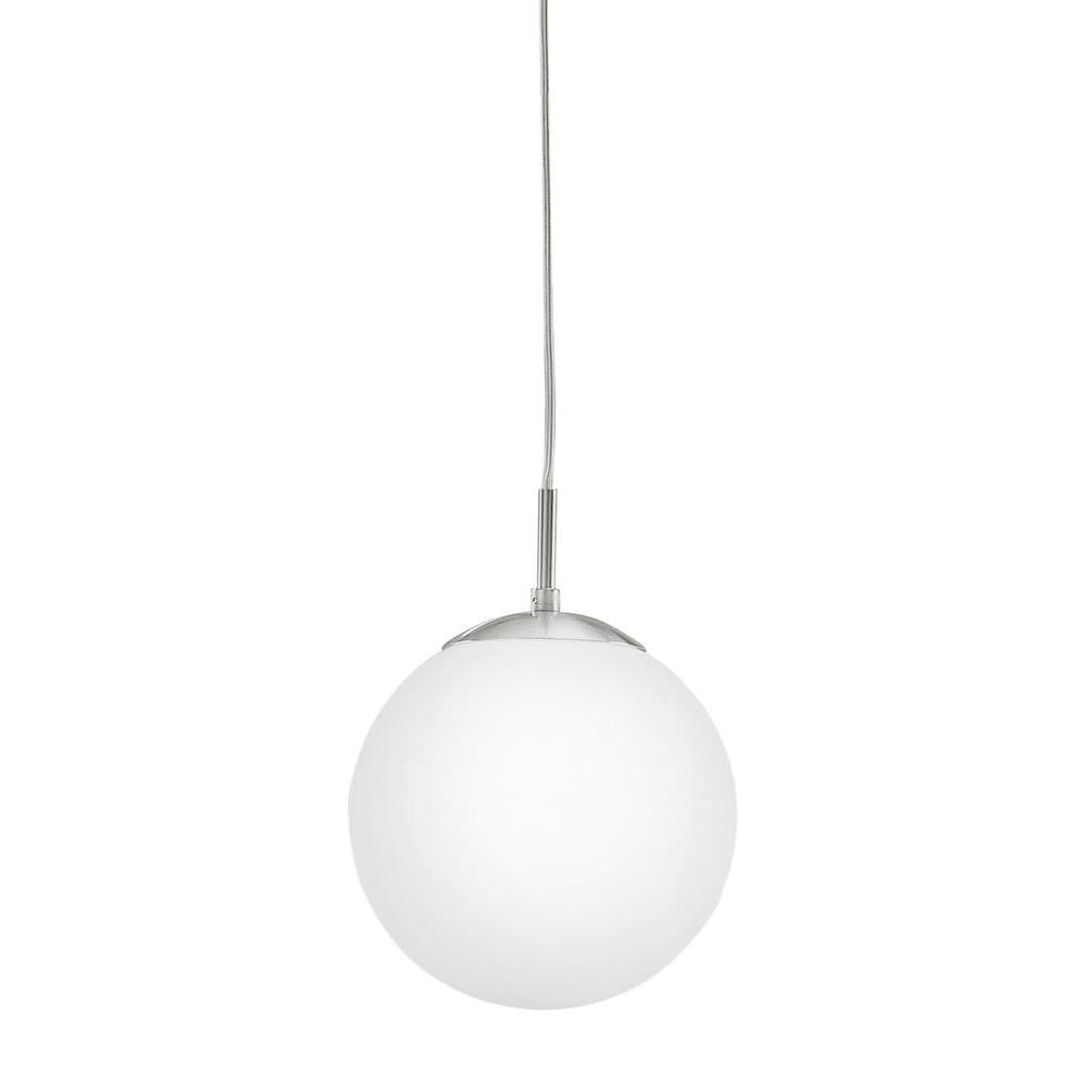 Eglo 85261 Rondo Modern Matt Nickel & Opal Glass 1 Lamp Pendant 200mm