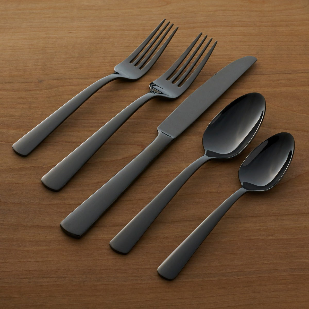 Aptitude 23 Piece Everyday Black Flatware Set