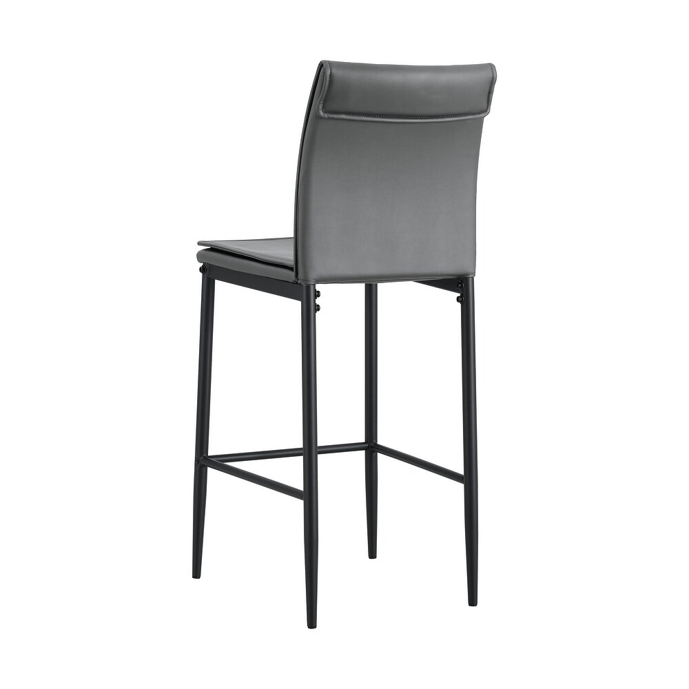 2Pcs Morden Leather Upholstered Barstool Chairs