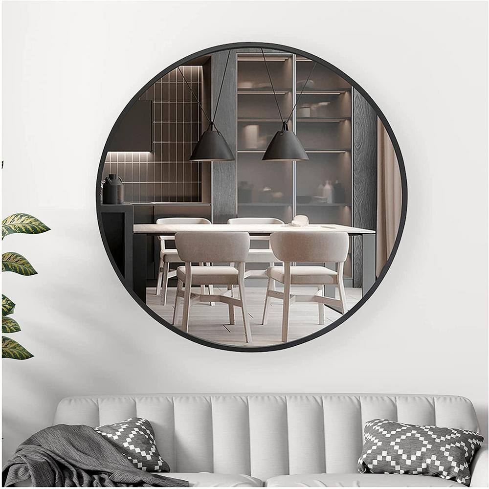 36 in. W x 36 in. H Round Aluminum Framed Wall Mount Modern Decorative Bathroom Vanity Mirror 2022-8-22-5