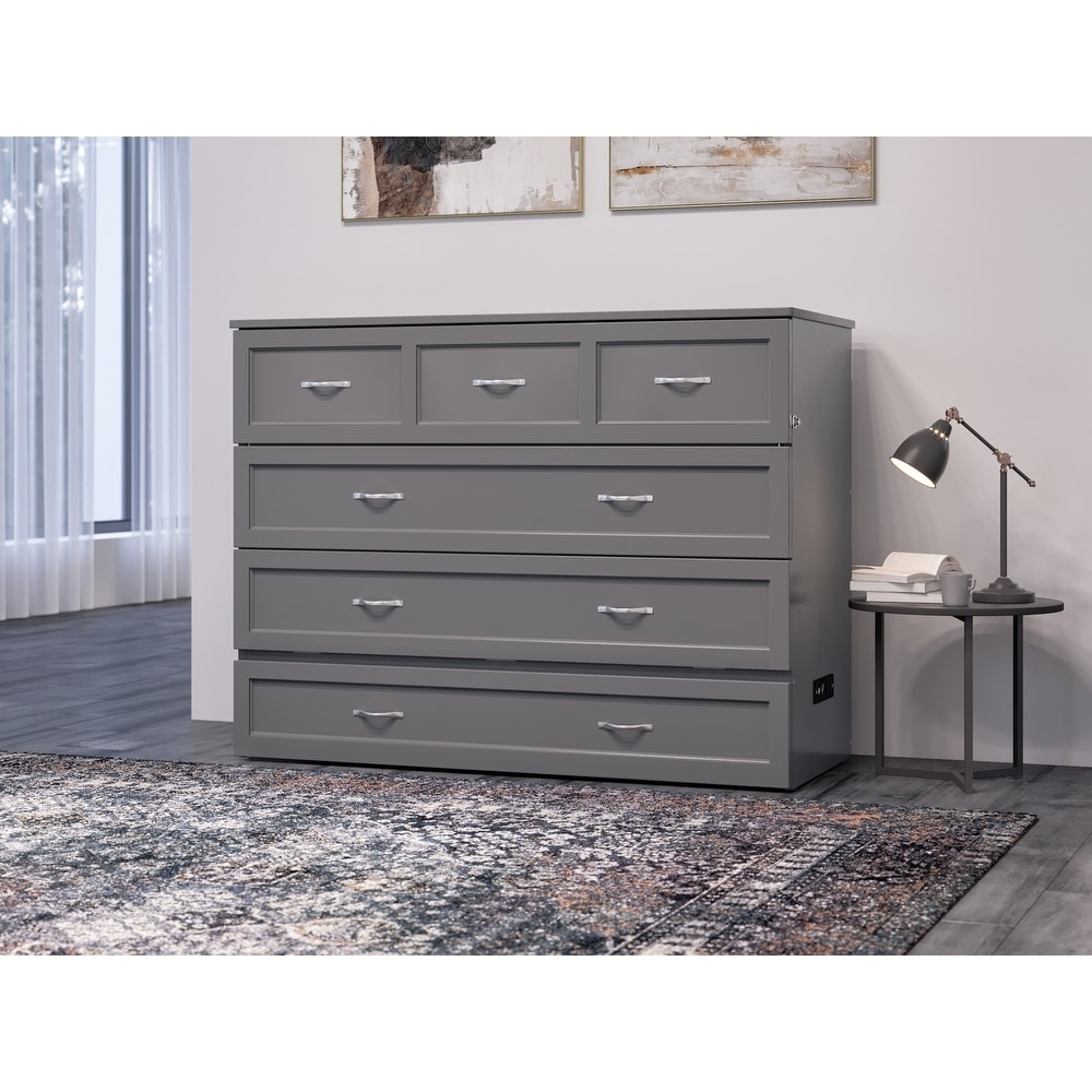 Northfield Full Murphy Bed Chest in Grey