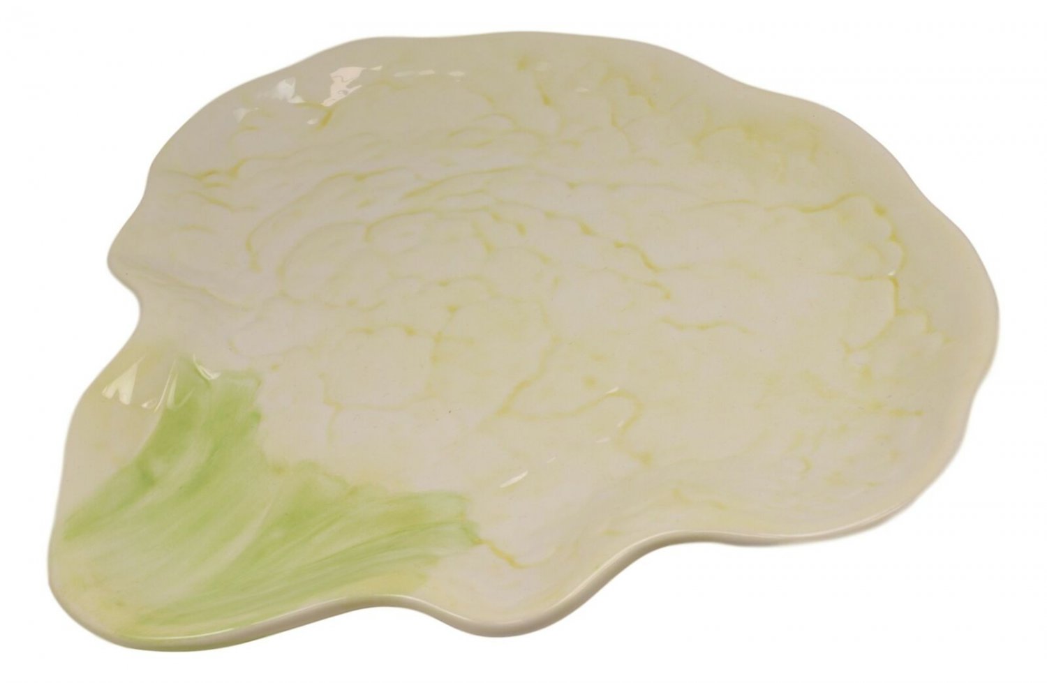 1 Gourmet Kitchen Ceramic Cauliflower Steak Shaped Collage Serving Plates Set of 4 EBR02