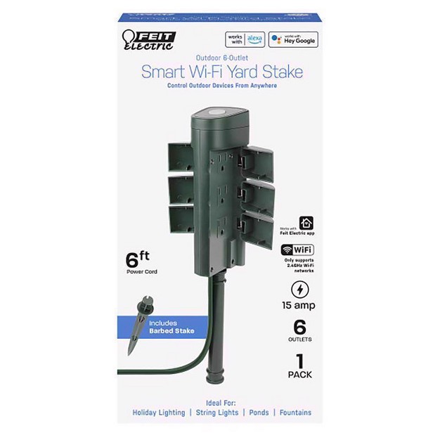 Feit Electric Outdoor 6 Ft L Green Smart Outlet Stake With Wifi