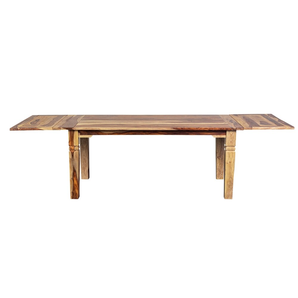 Porter Designs Taos Contemporary Solid Wood Extendable Dining Table  Natural.