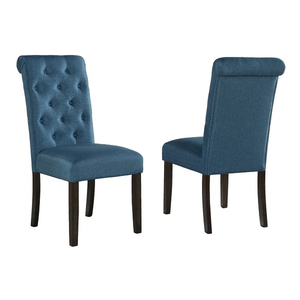 Leviton Solid Wood Tufted Asons Dining Chair (Set of 2), Blue