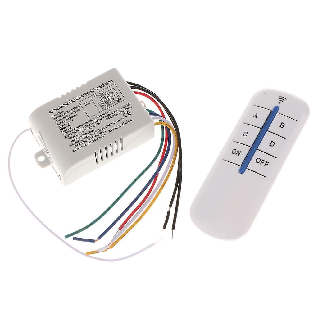 220v Anti-interference Four Way Light Lamp Switch Module With Remote Controller Lighting Kits