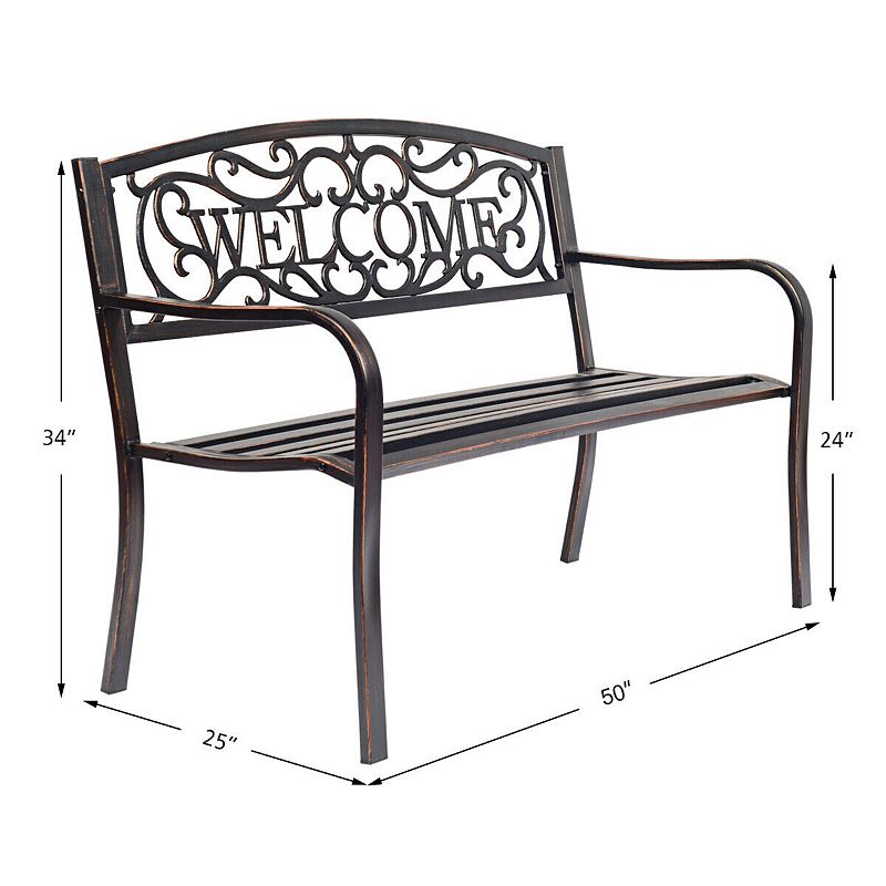 Outdoor Furniture Steel Frame Porch Garden Bench