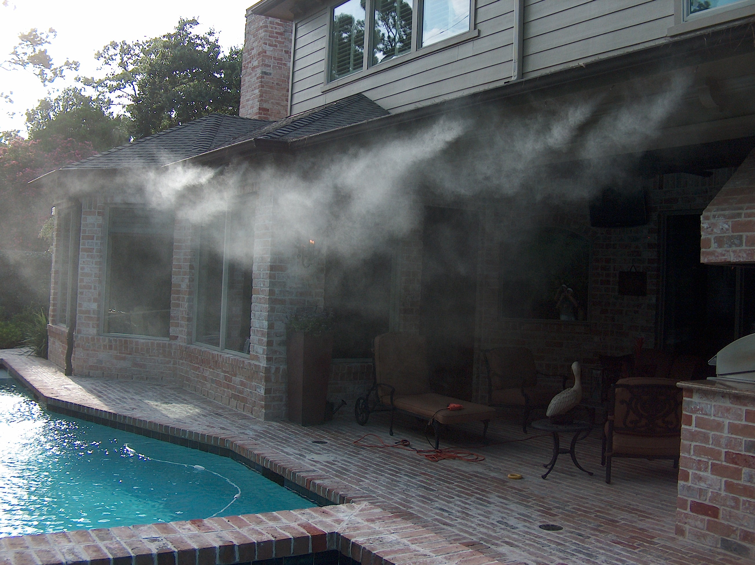 Patio Misting System- With Made in USA Pump -Metal Fittings - DIY Installation - 200 PSI Misting Pump - Mistcooling System