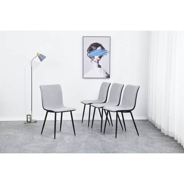 4-piece Set Dining Chair with Fabric Cushion Seat Back