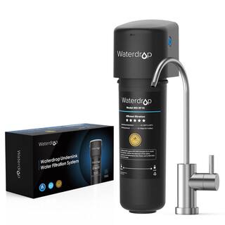 Waterdrop 10UB 8000 Gal. Under-Sink Water Filter System NSFANSI 42 Certified with Dedicated Brushed Nickel Faucet B-WD-10UB