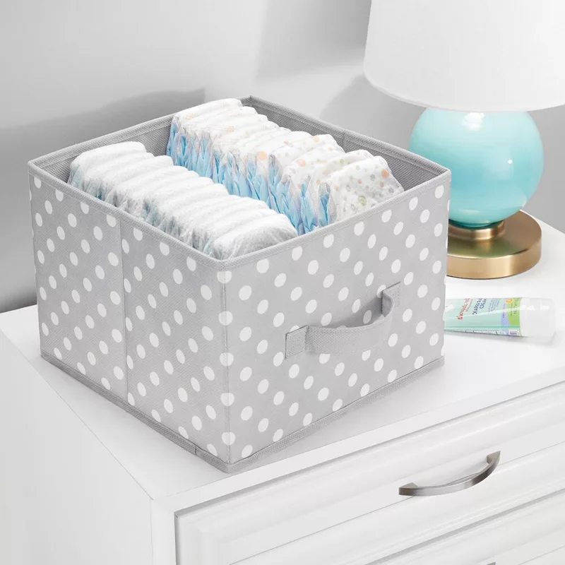 mDesign Kids Polka Dot Fabric Closet Storage Organizer Cube Bin - 4 Pack