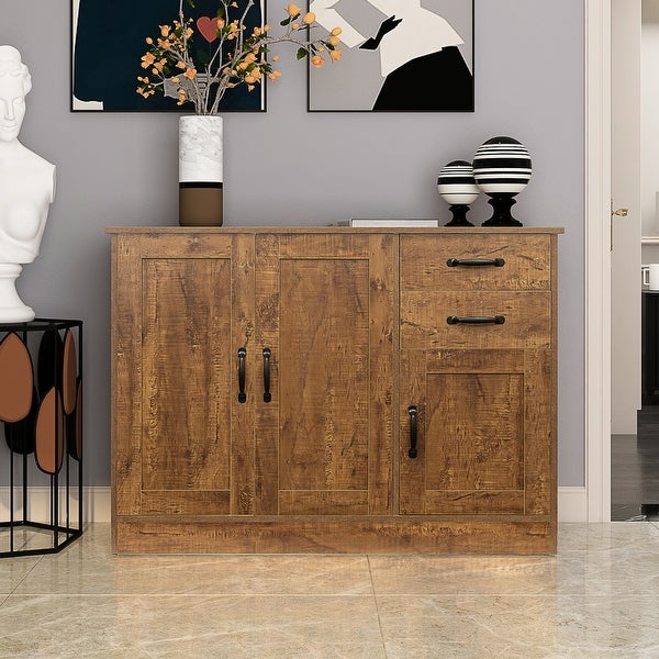 Wood Buffet Sideboard with 2 Doors and1 Storage and 2 Drawers