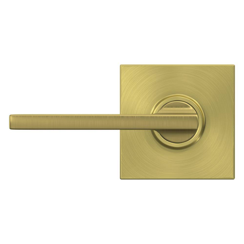 Schlage Latitude Satin Brass Passage HallCloset Door Handle with Collins Trim F10 V LAT 608 COL