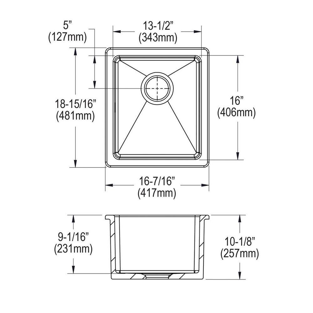 Elkay White Fireclay 16 in. Undermount Bar Sink SWU1517WH