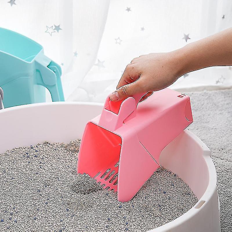 Niuniu Useful Cat Litter Shovel With Waste Bag Holder Pet Cleaning Tool Scoop Sift Cat Sand Cleaning Products Scoops For Cat，pink