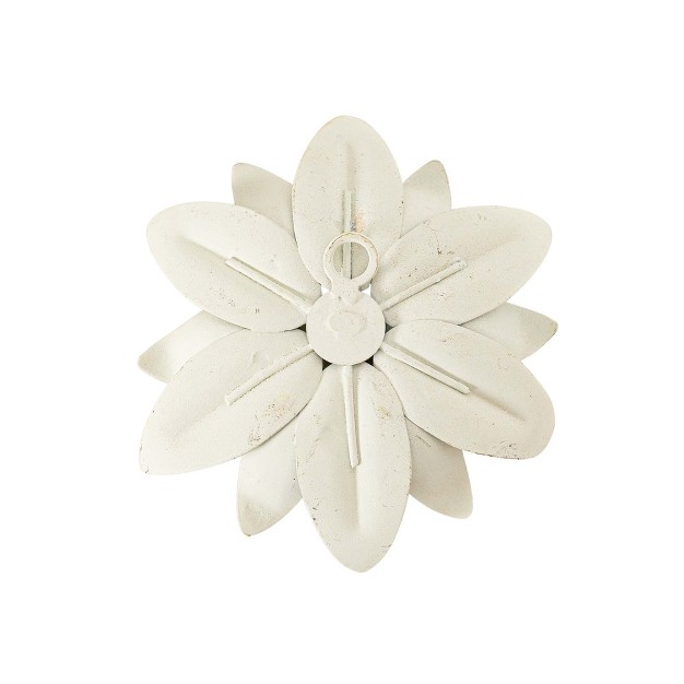 Antique Finish Wall Flower White Metal By Foreside Home amp Garden