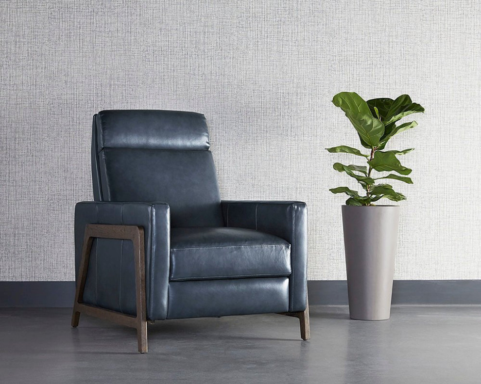 Alana Recliner  Cortina Ink Leather   Contemporary   Recliner Chairs   by Virgil Stanis Design  Houzz