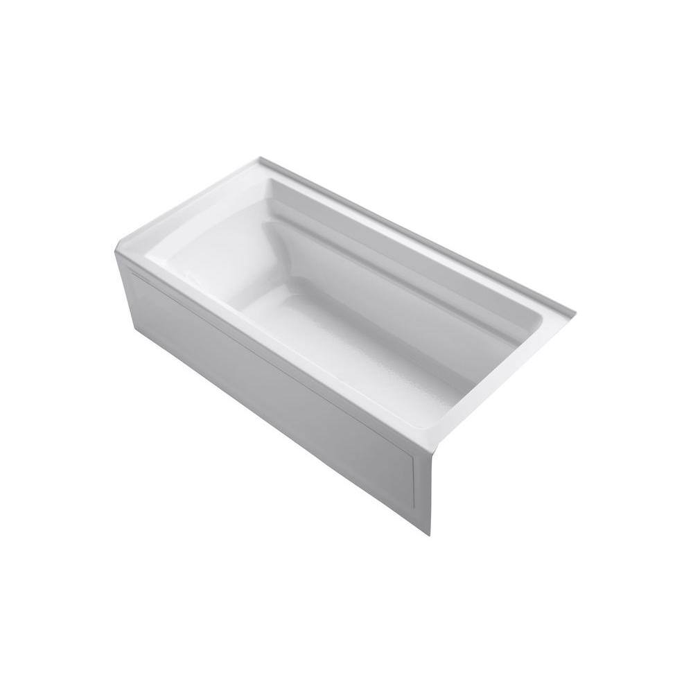 KOHLER Archer 72 in. x 36 in. Soaking Bathtub with Right-Hand Drain in White K-1125-RA-0