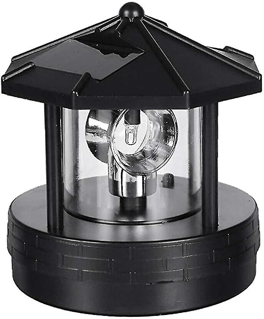 Solar Led Rotating Lighthouse Light Garden Yard Lawn Lamp Lighting