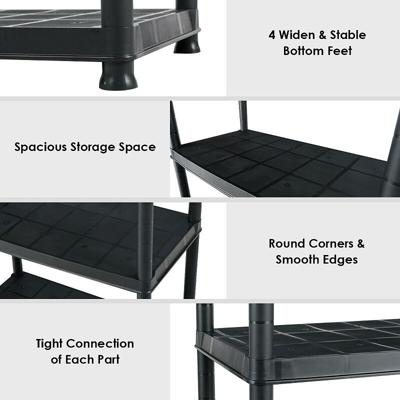 5-tier Storage Shelving Freestanding Heavy Duty Rack In Small Space Or Room Corner