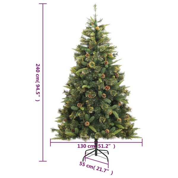 vidaXL Christmas Tree Outdoor Artificial Hinged Christmas Tree with Cones