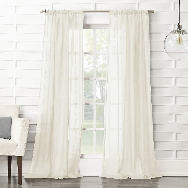 No. 918 Lourdes Crushed Sheer Rod Pocket Single Curtain Panel