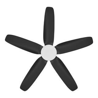 Hampton Bay Ceva 44 in. Integrated CCT LED IndoorOutdoor Matte Black Ceiling Fan with Light and Remote Control AK363HA-MBK