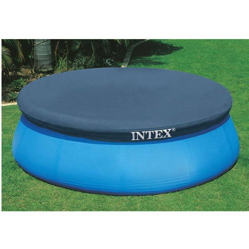 Intex Easy Set 15 ft. Round Vinyl Swimming Above Ground Pool Debris Leaf Cover Tarp (2-Pack) 2 x 28023E