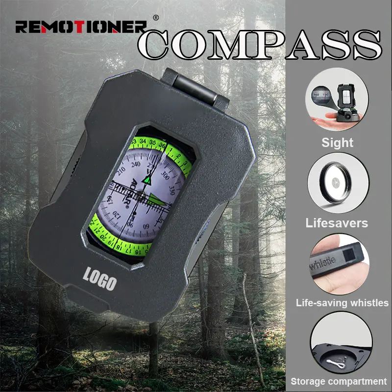 Multifunctional Camping Hiking Gear Survival Navigation Compasses with Waterproof Lensatic Sighting