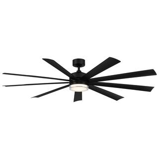 Modern Forms Wynd XL 72 in. 3000K Integrated LED IndoorOutdoor Matte Black Smart Ceiling Fan with Light Kit and Remote FR-W2101-72L-MB