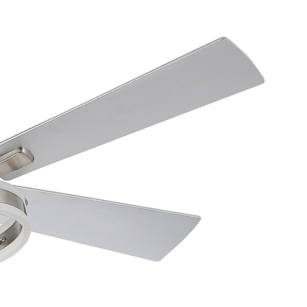 52-IN Nickel Flush Mount LED Ceiling Fan with Light Kit(5 blade) Shopping - The Best Deals on Ceiling Fans | 41673291