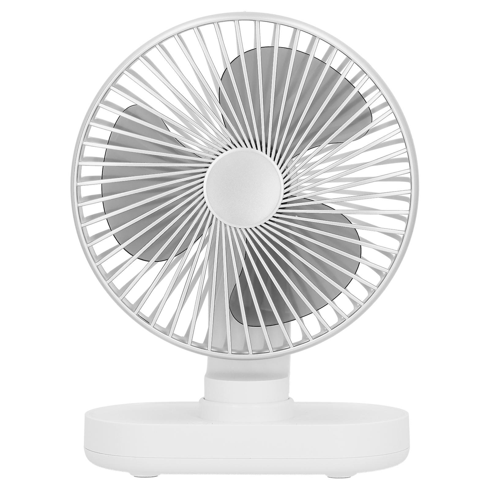 Mini Desktop Fan Automatic Oscillating Usb Rechargeable Noiseless Portable Small Table Coolersilver