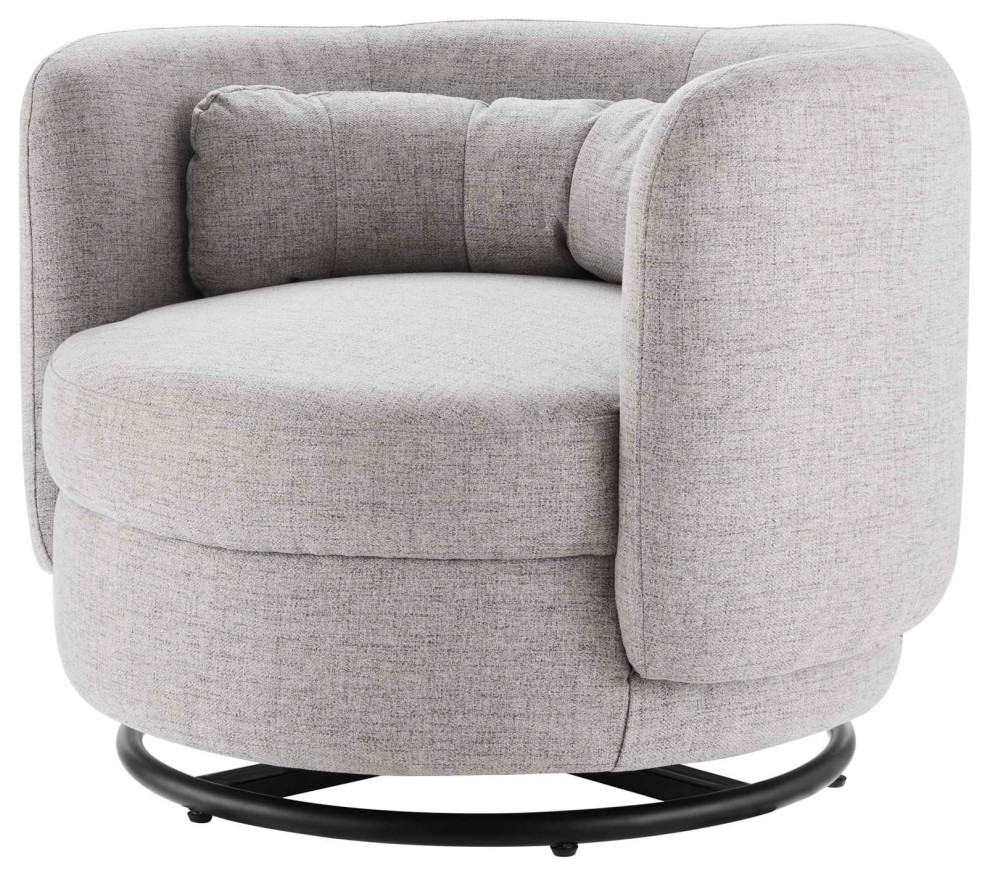 Armchair Swivel Accent Chair  Black Gray  Fabric  Modern  Cafe Hospitality   Contemporary   Armchairs And Accent Chairs   by House Bound  Houzz