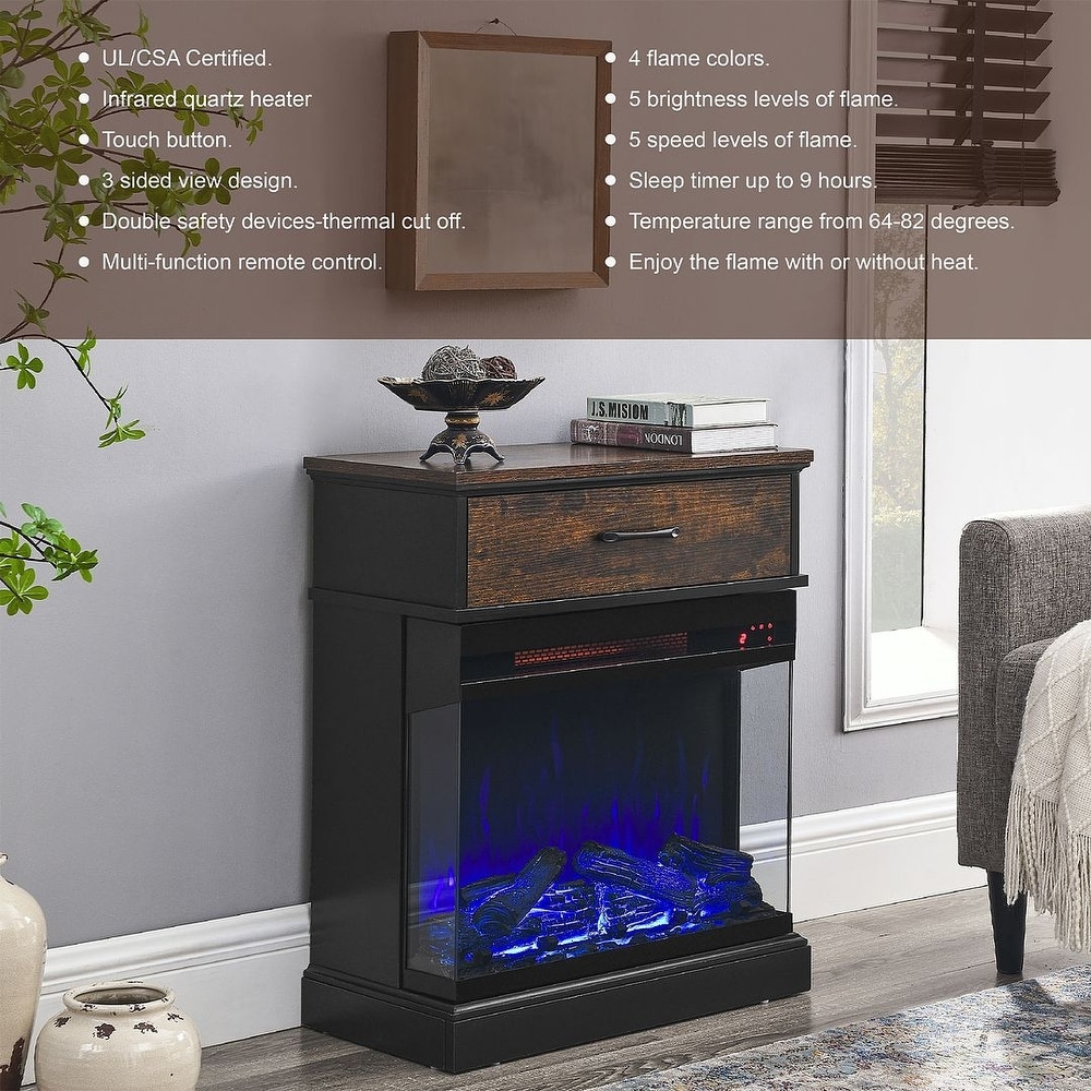 1500W Portable Electric Fireplace Heater with 400 Sq. Ft. Radius