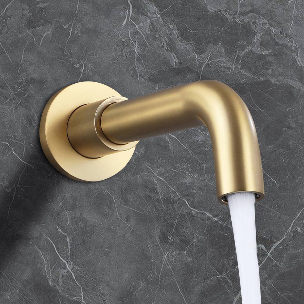 Maincraft Single Handle 3-Spray Tub and Shower Faucet 4.4 GPM with 10 in. Shower Head in Brushed Gold (Valve Included) HKSS30