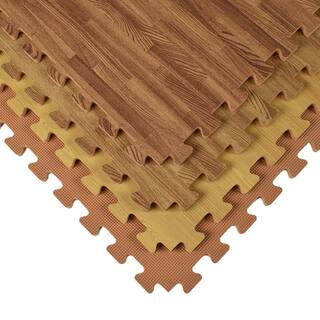 GREATMATS.COM Wood Grain Reversible Standard WoodTan 24 in. W x 24 in. L Foam Interlocking Floor Tile (58.12 sq. ft.) (Case of 15) WoodGrnRevSW15