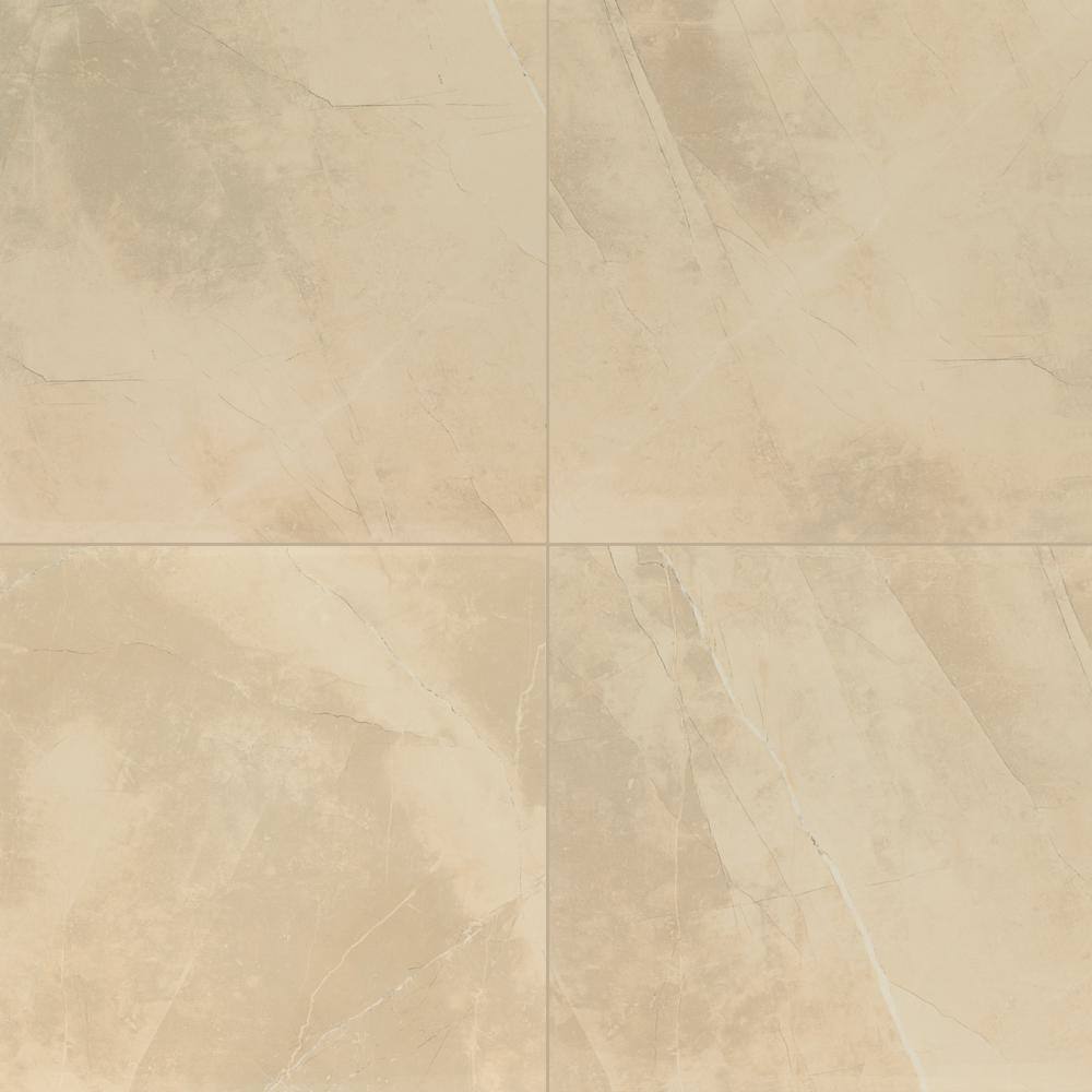 MSI Madison Cream 24 in. x 24 in. Polished Porcelain Stone Look Floor and Wall Tile (16 sq. ft.Case) NHDMADCRE2424P