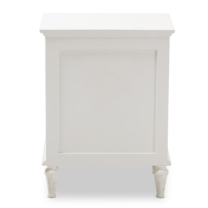 Baxton Studio Venezia Whitewash 3-Drawer Nightstand