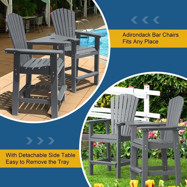 Patio Bar Stools Chairs Outdoor Tall Adirondack Arm Chairs Set of 2and4